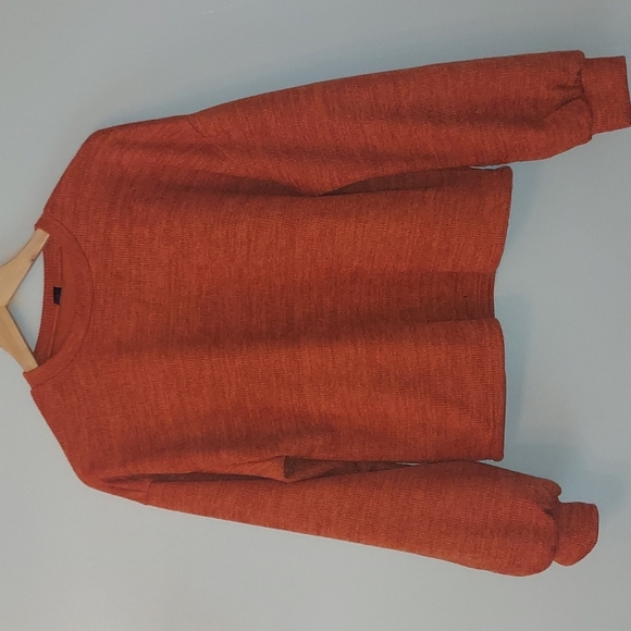Burnt Orange Sweater Balloon Sleeves Medium - Picture 4 of 6